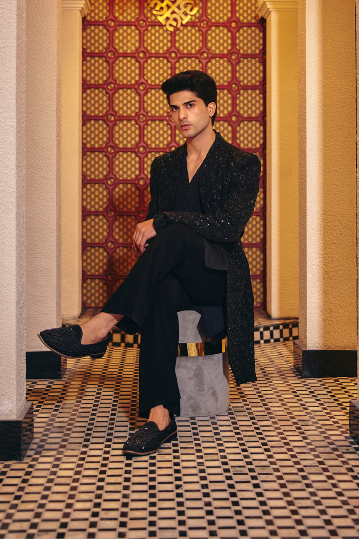 Black Indo-western Set