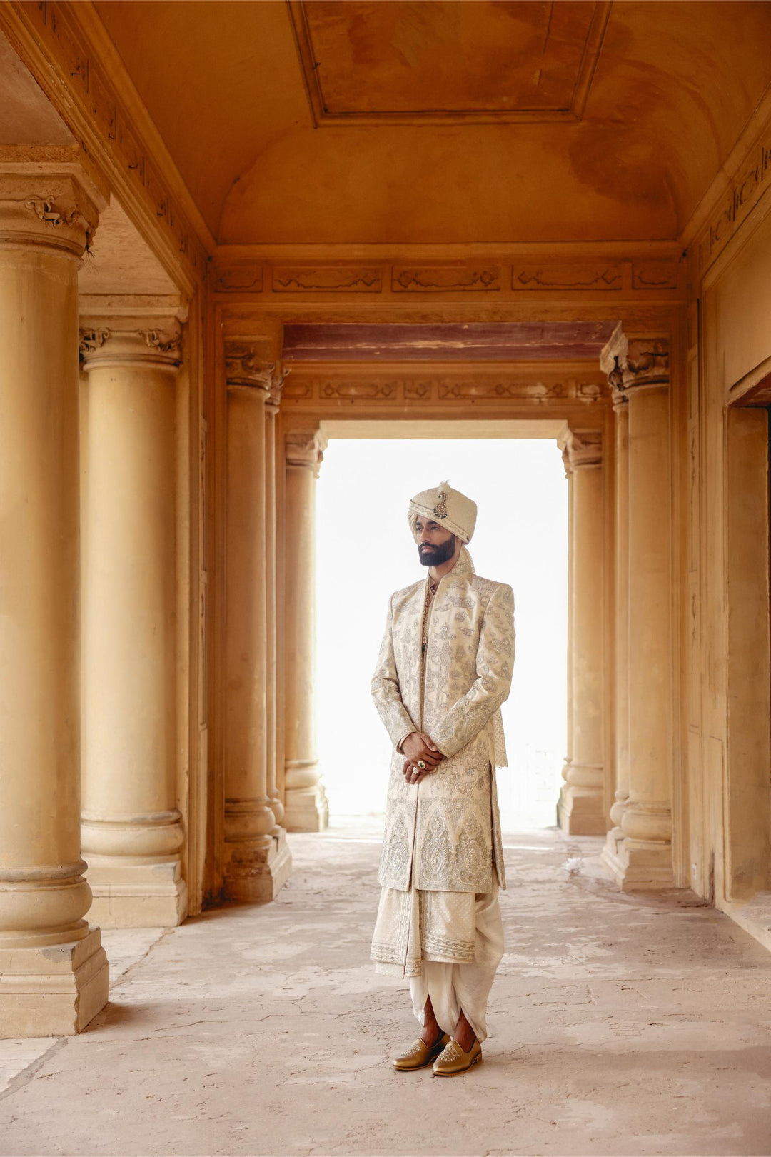 Ivory Achkan Set