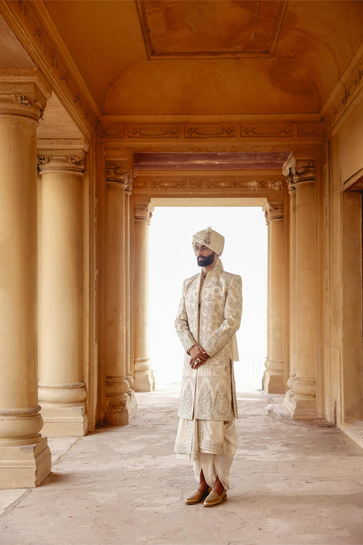 Ivory Achkan Set