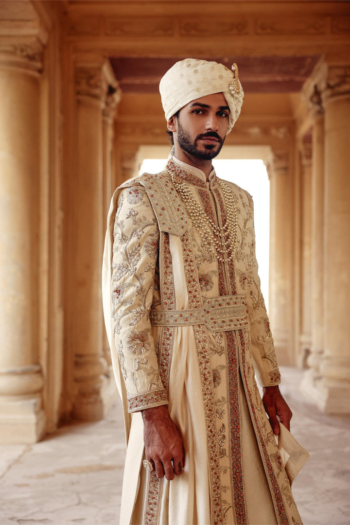 Ivory &amp; Gold Achkan Set
