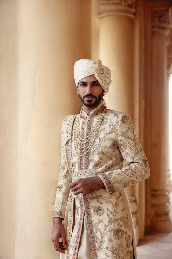 Ivory &amp; Gold Achkan Set