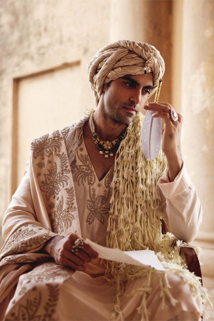 Ivory Achkan Set