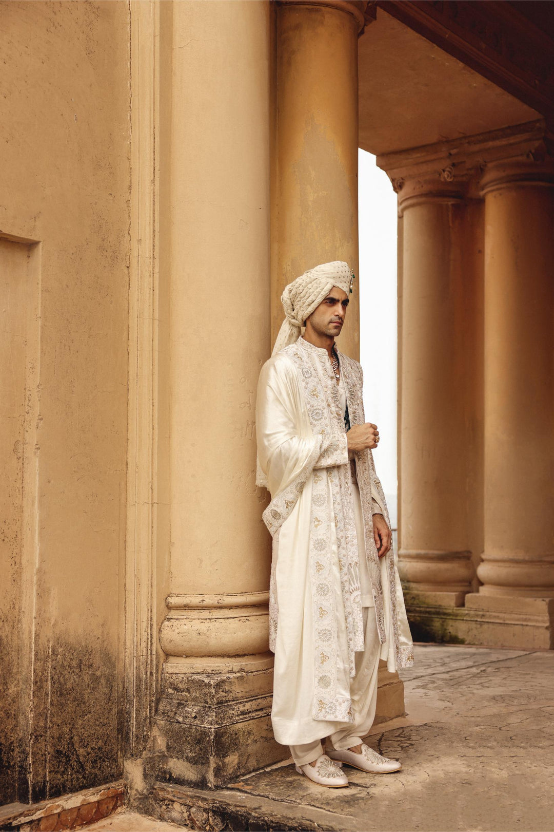 Ivory Achkan Set