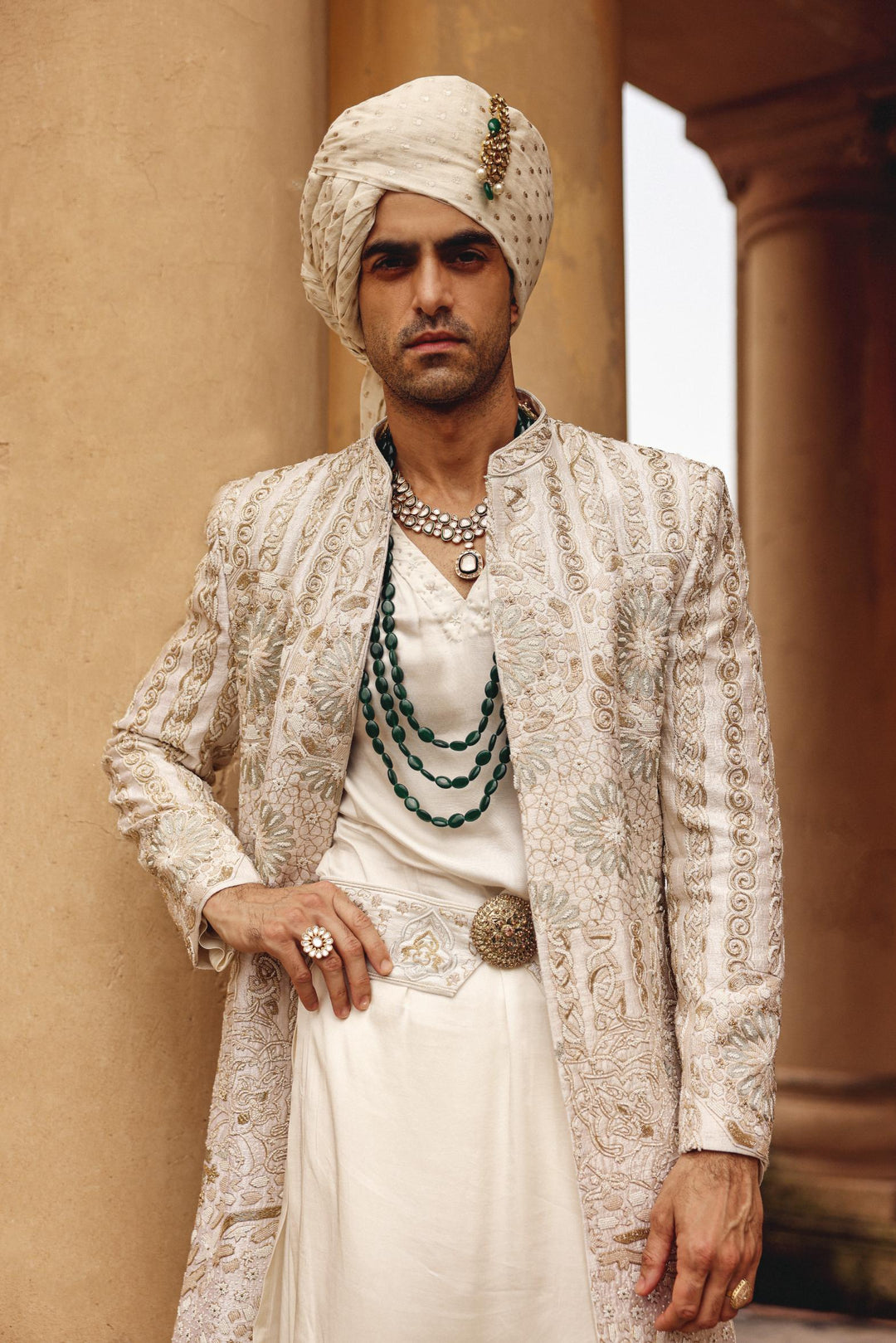 Ivory Achkan Set