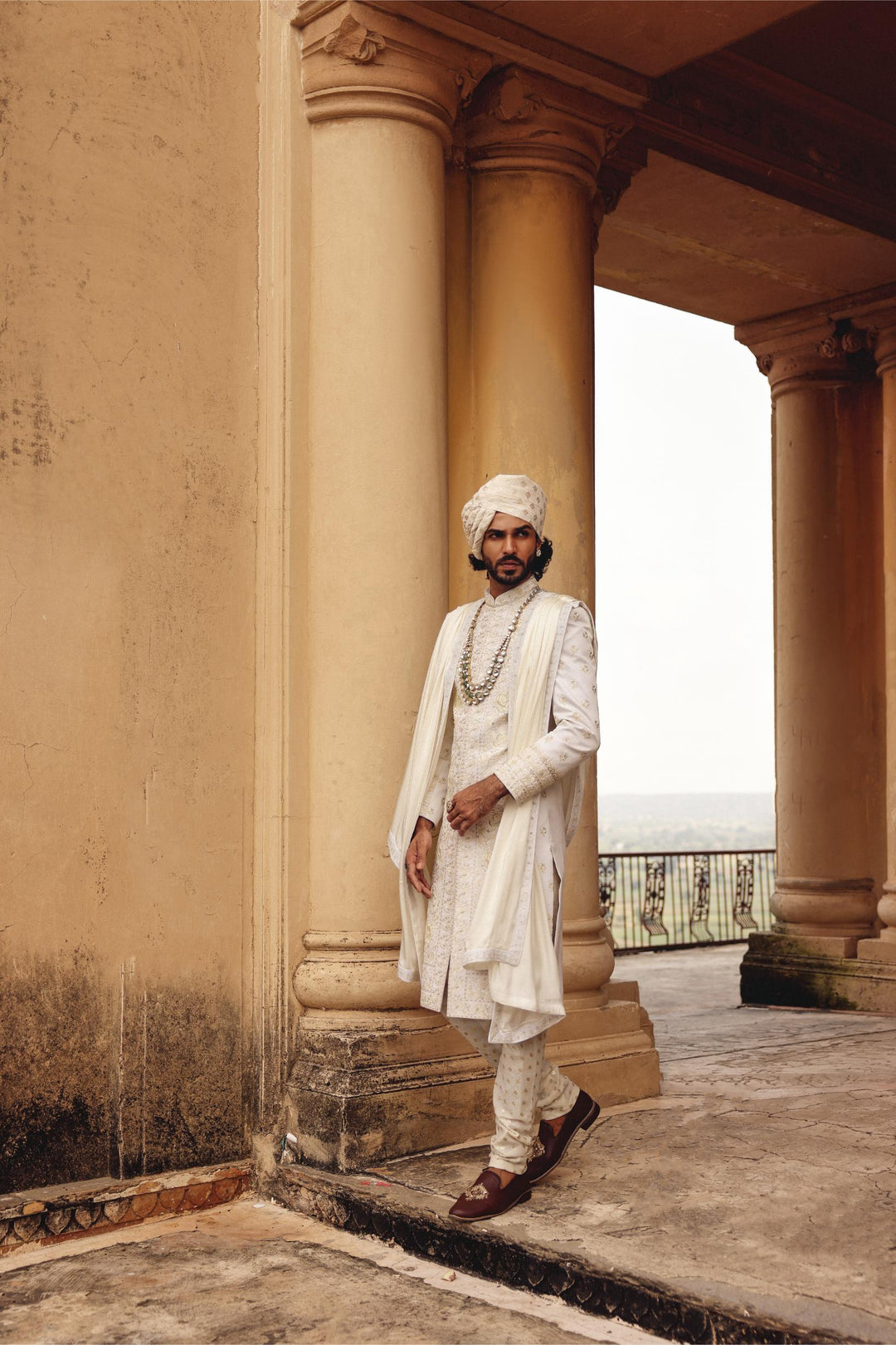 Ivory Achkan Set