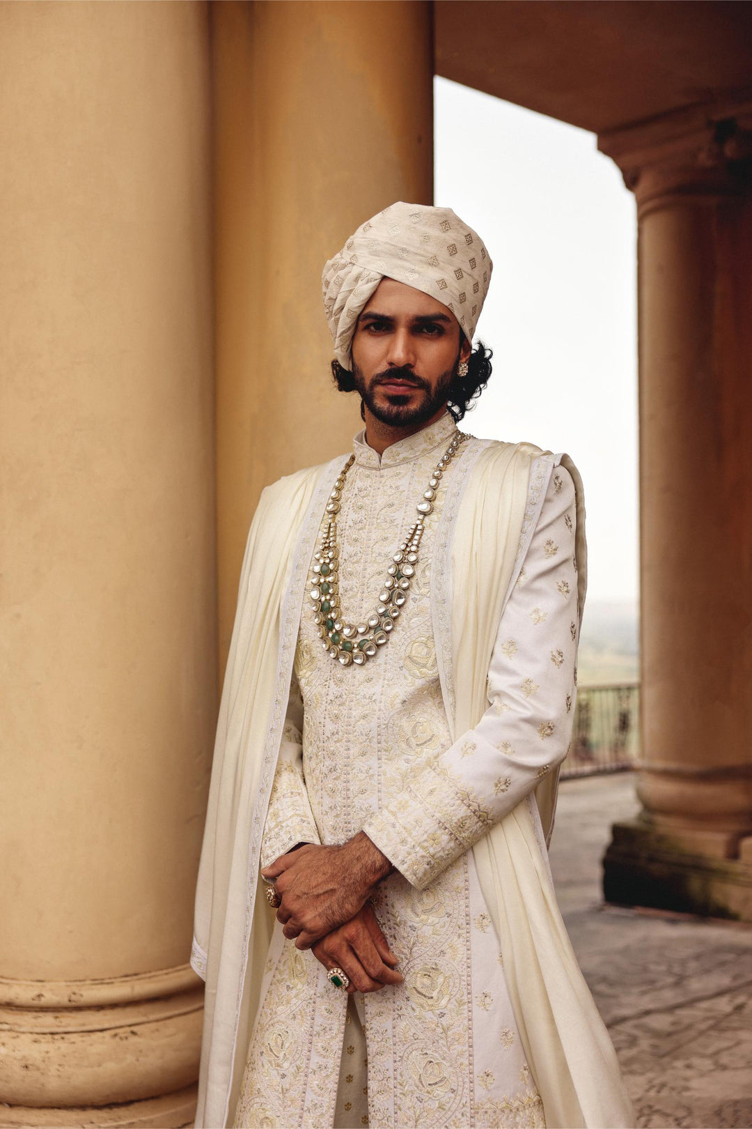 Ivory Achkan Set