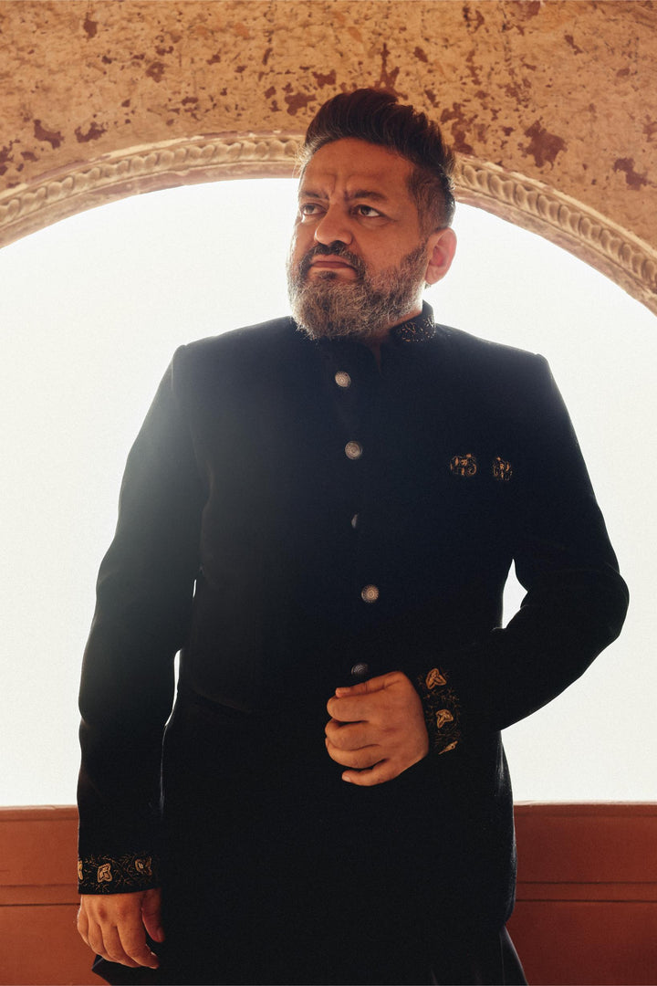 Black Bandhgala Set