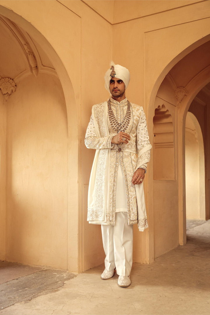 Ivory &amp; Gold Achkan Set