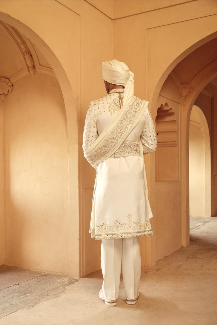 Ivory &amp; Gold Achkan Set