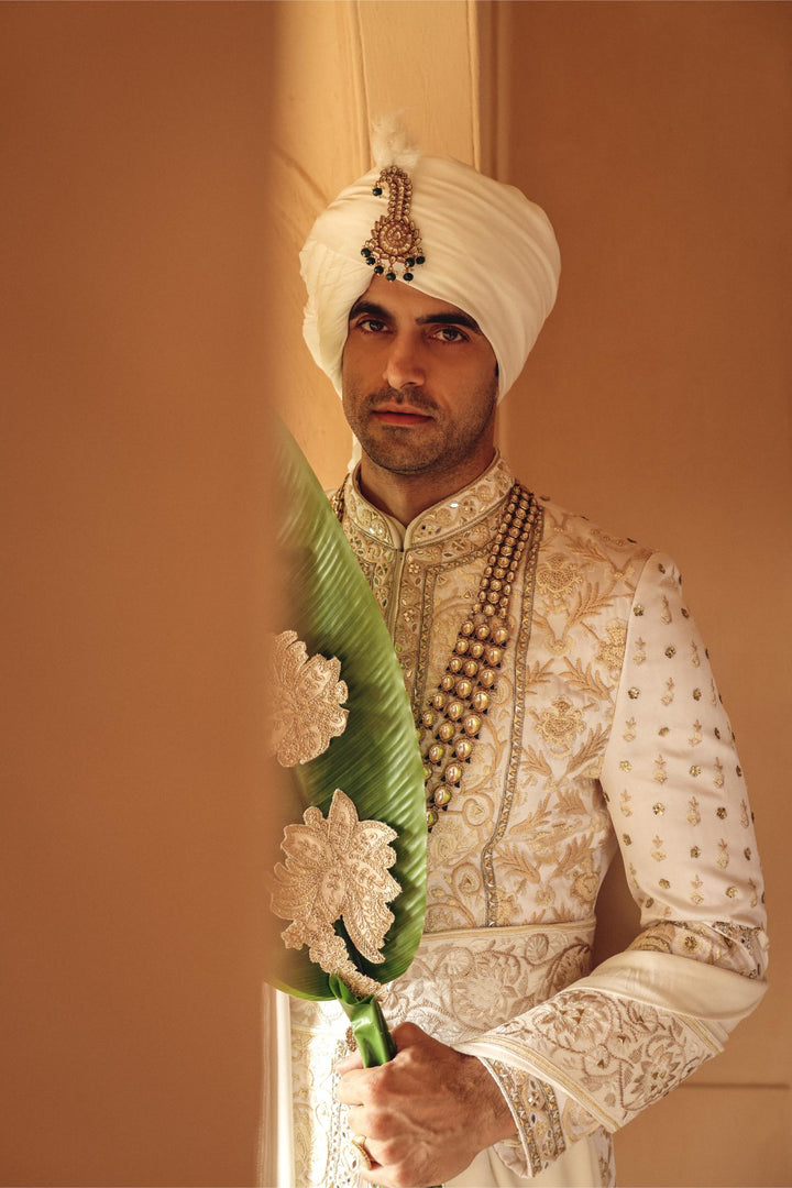 Ivory &amp; Gold Achkan Set