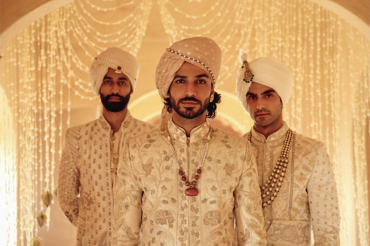 Ivory Achkan Set