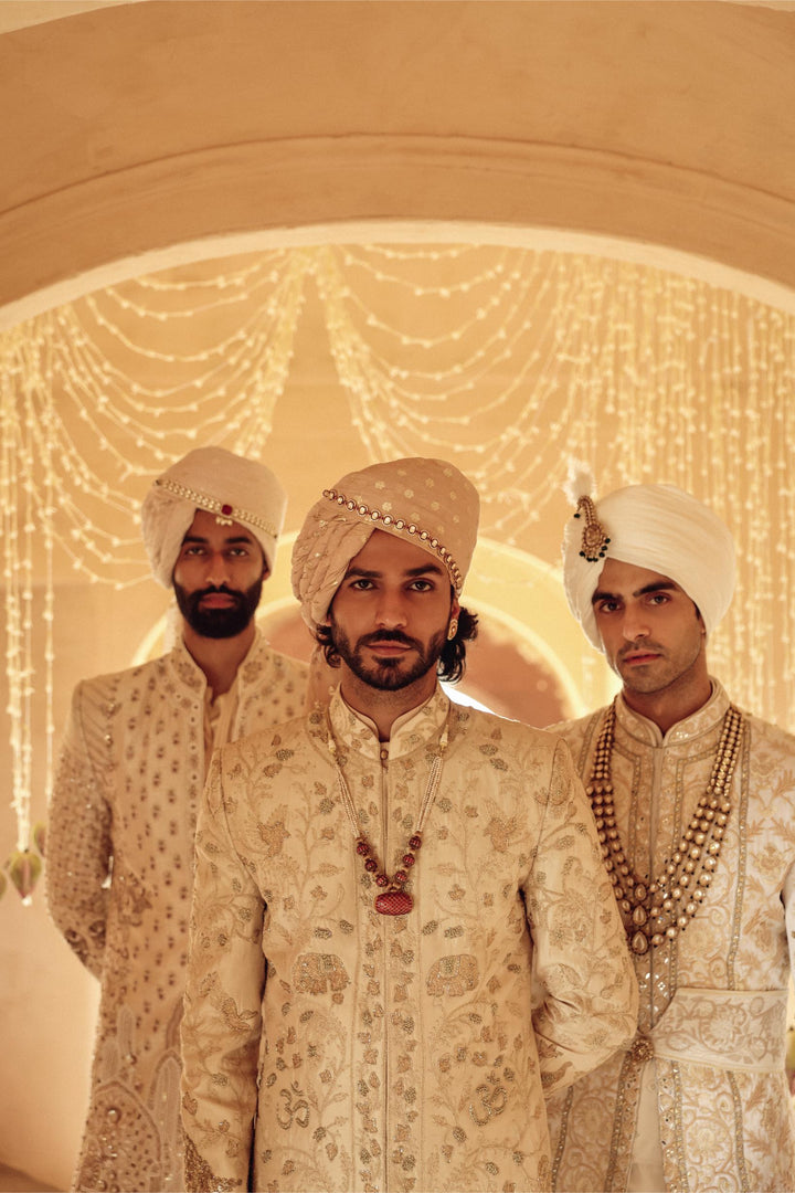 Ivory Achkan Set