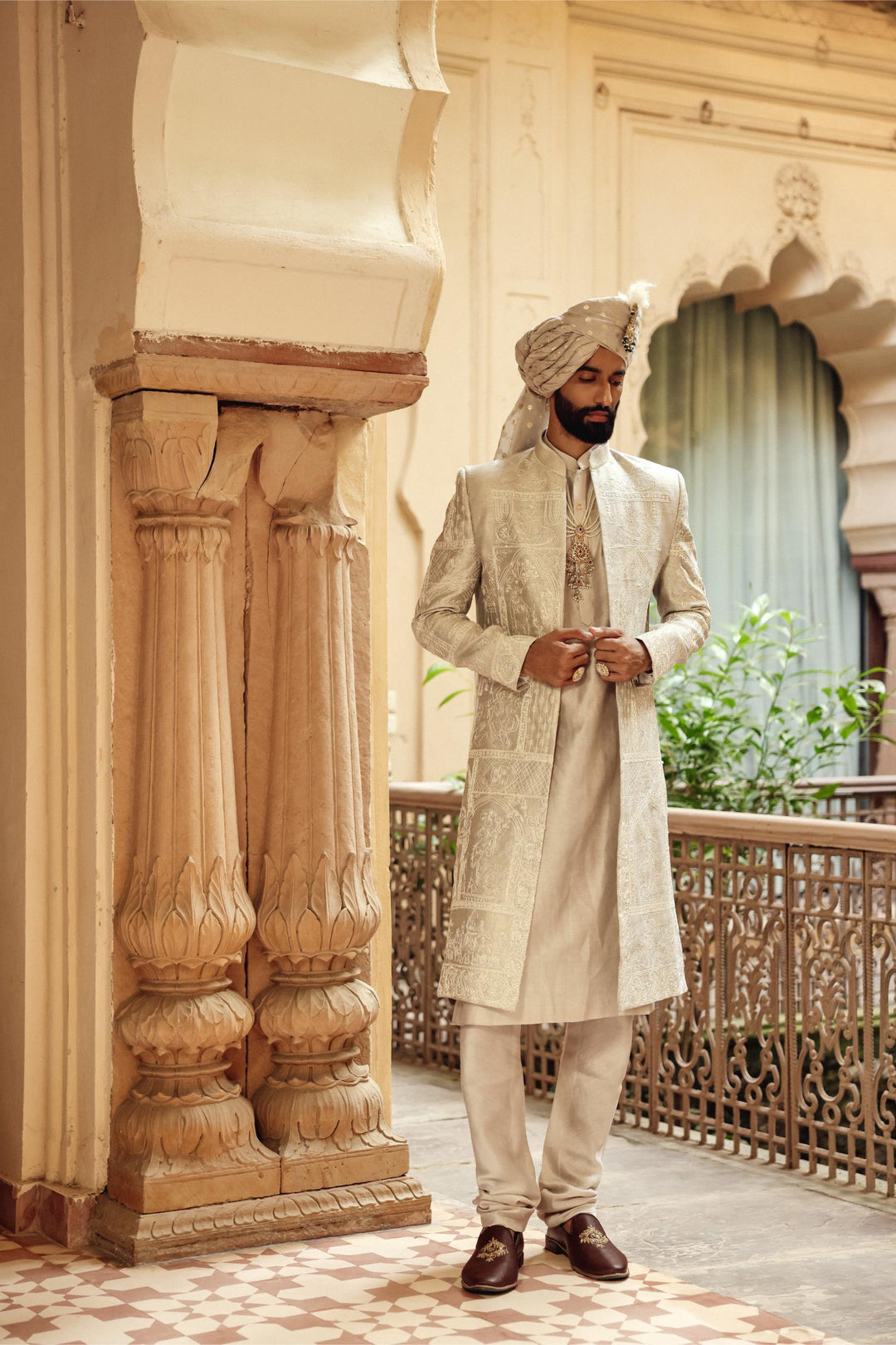 Champagne Achkan Set