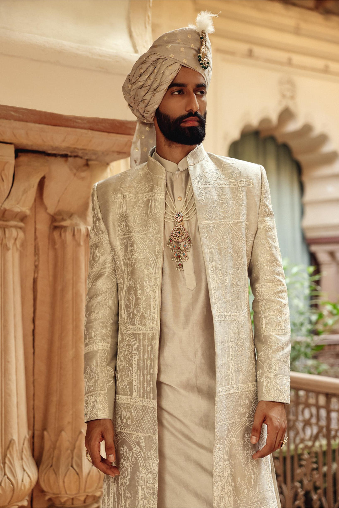 Champagne Achkan Set