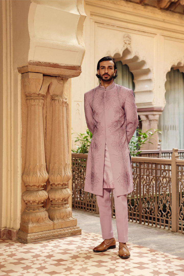 Soft Mauve Achkan Set
