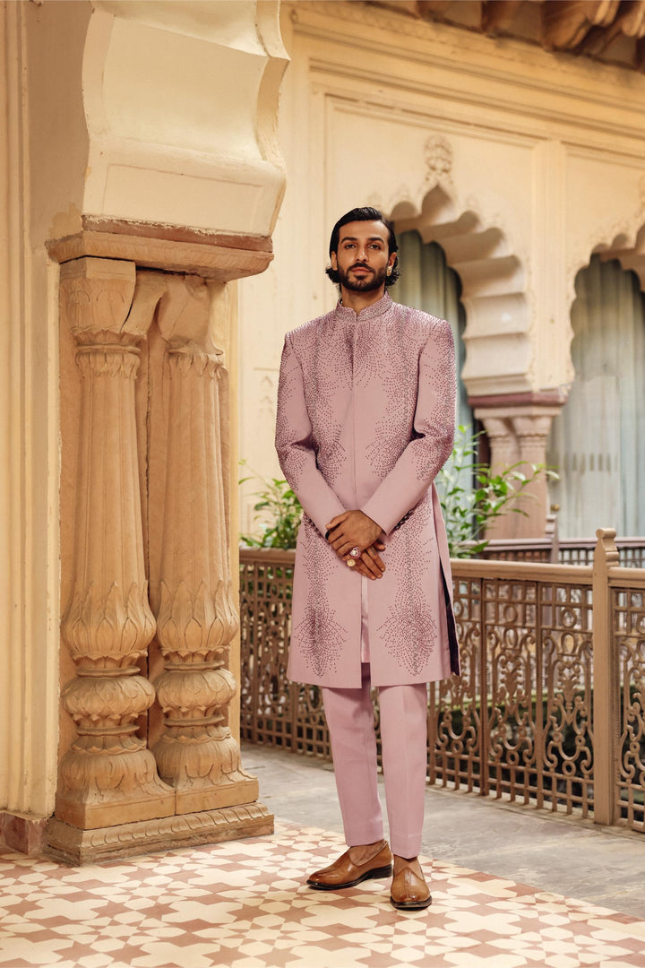 Soft Mauve Achkan Set