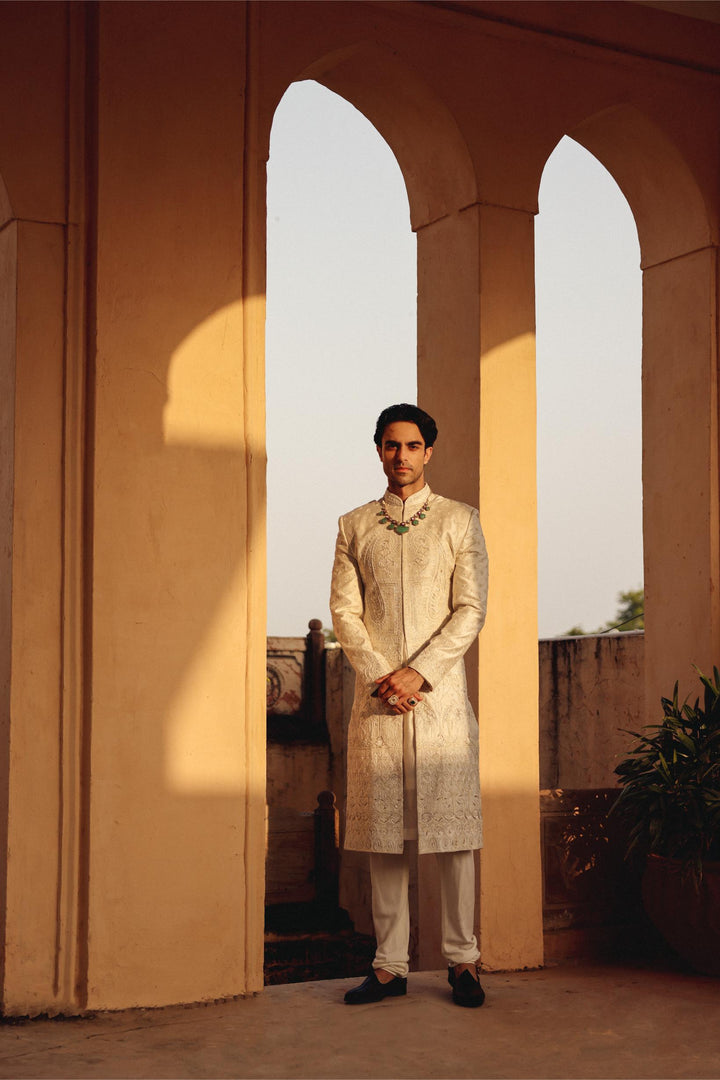 Ivory Achkan Set