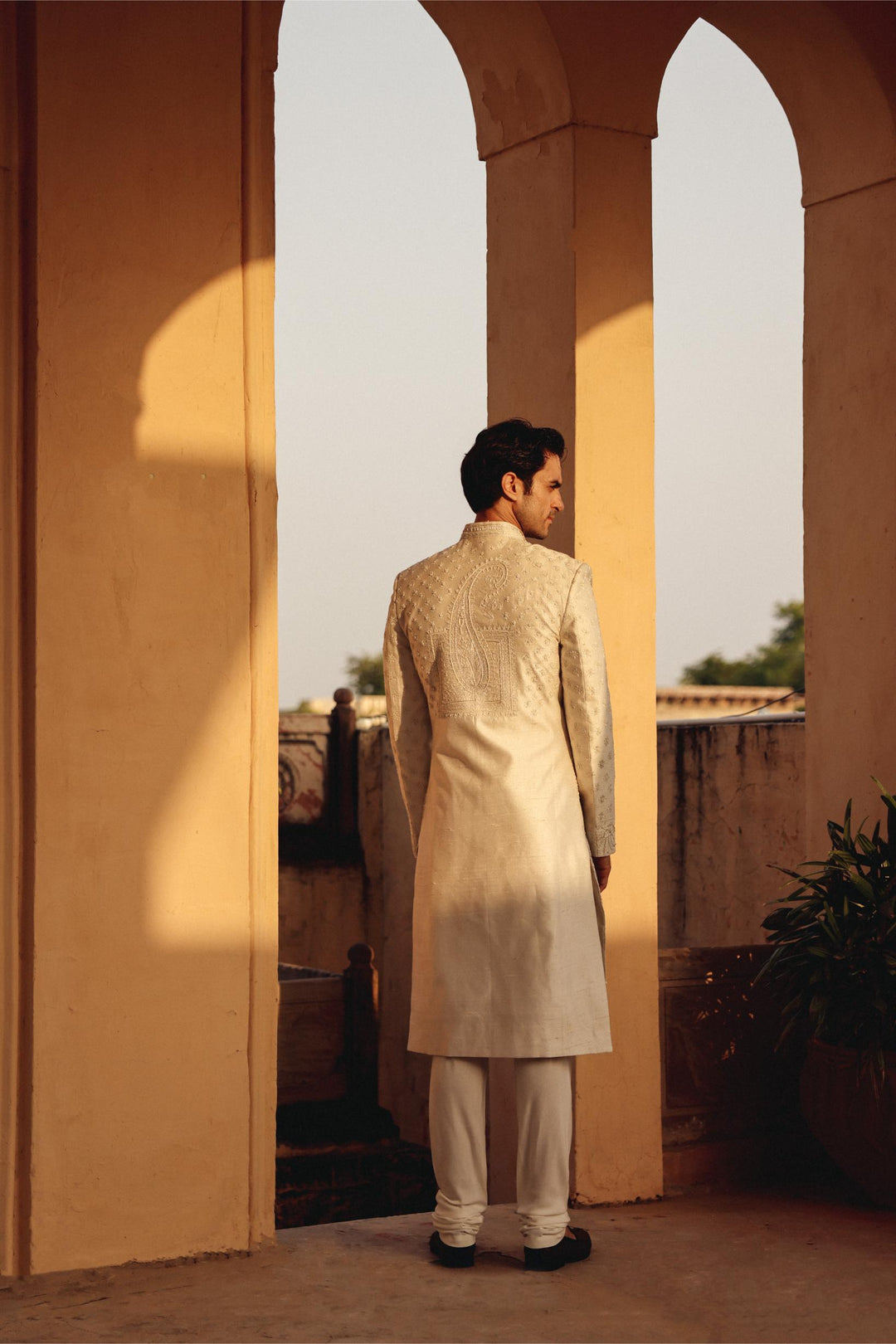 Ivory Achkan Set