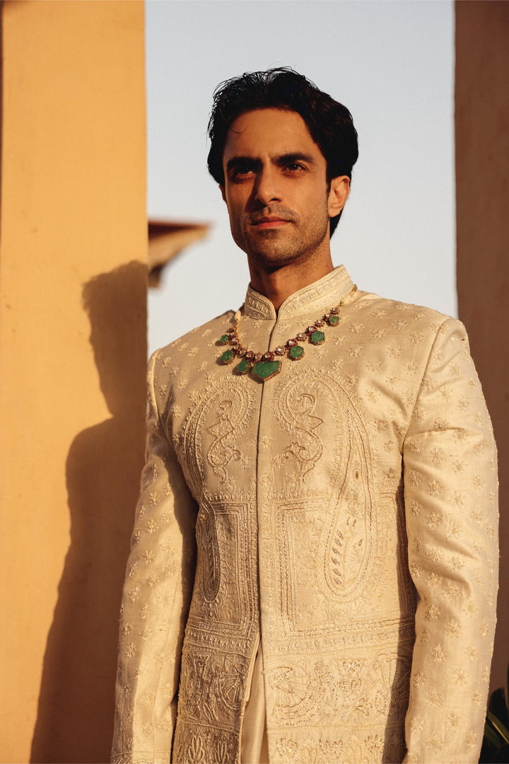 Ivory Achkan Set