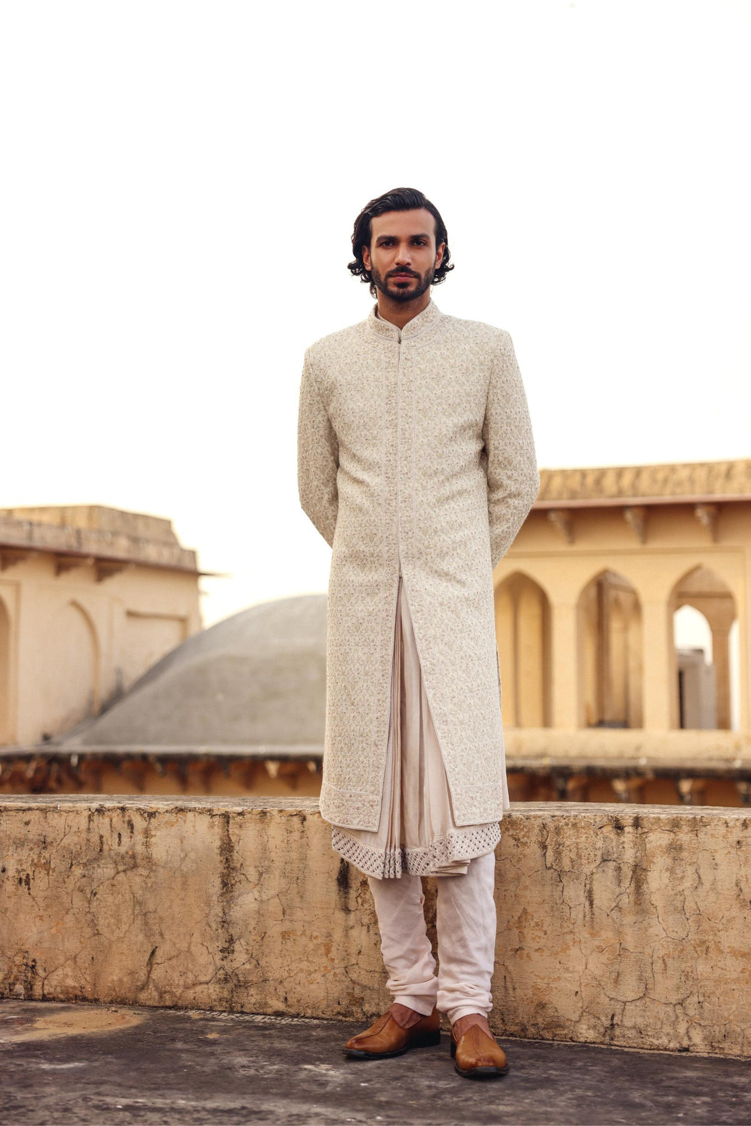 Ivory Achkan Set