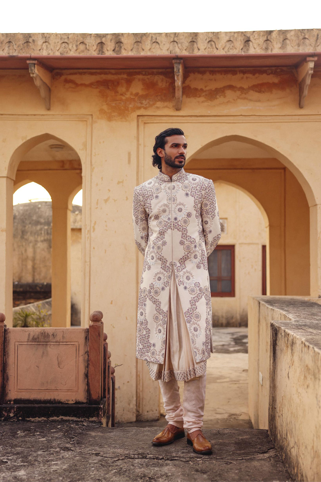 Ivory Achkan Set