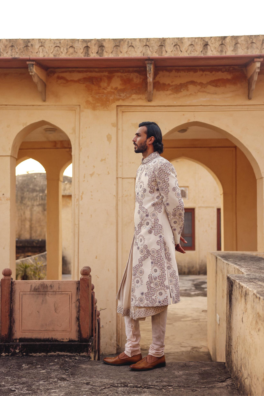 Ivory Achkan Set