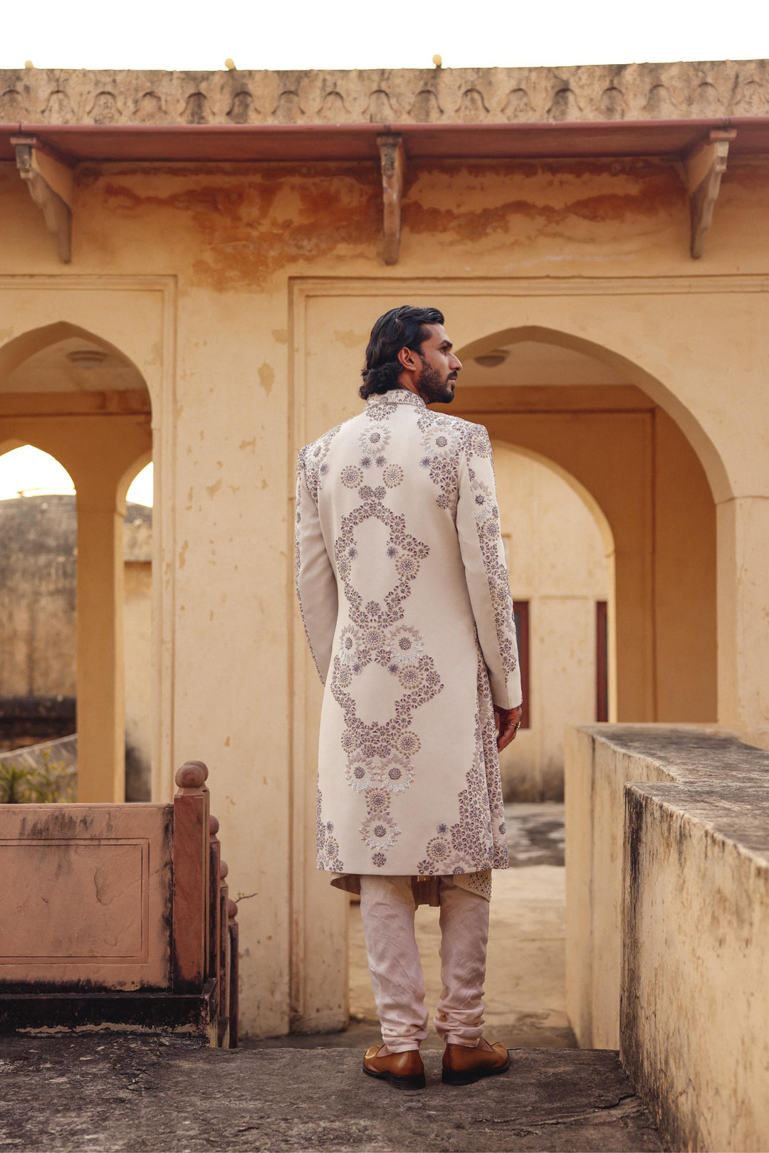Ivory Achkan Set