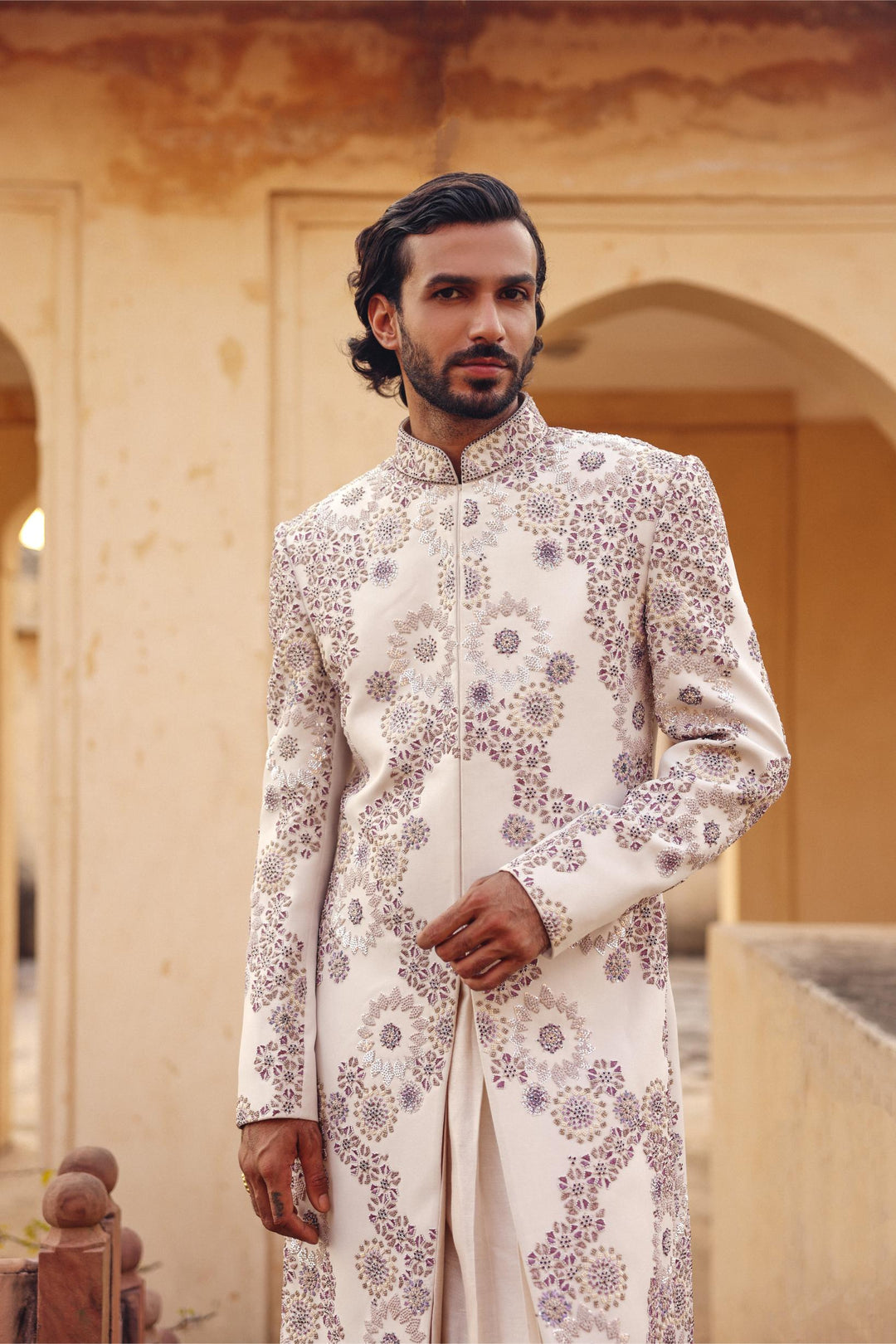 Ivory Achkan Set