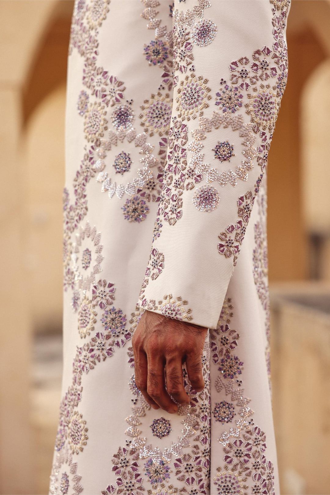 Ivory Achkan Set