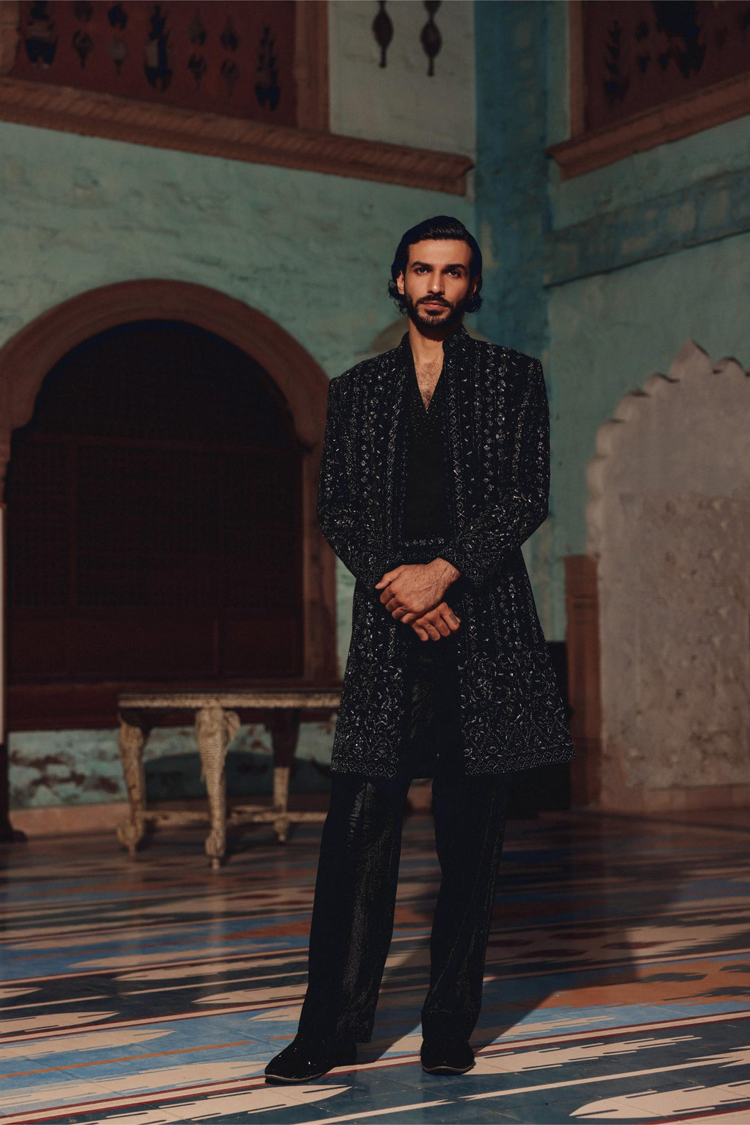 Black Bandhgala Set