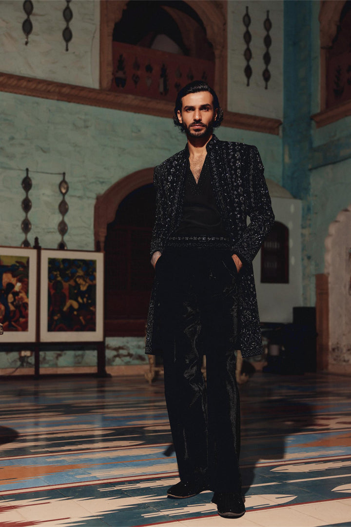 Black Bandhgala Set