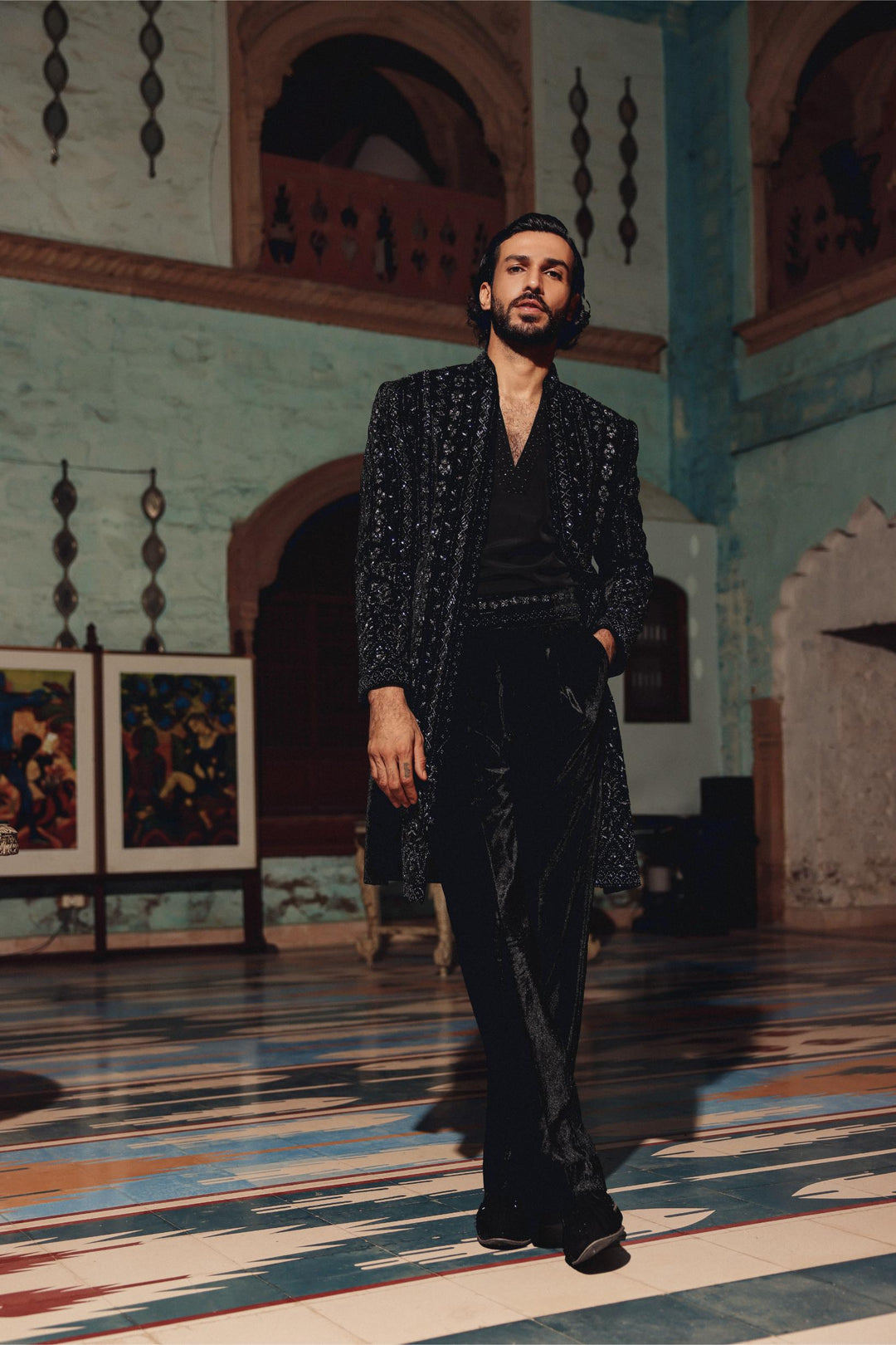 Black Bandhgala Set