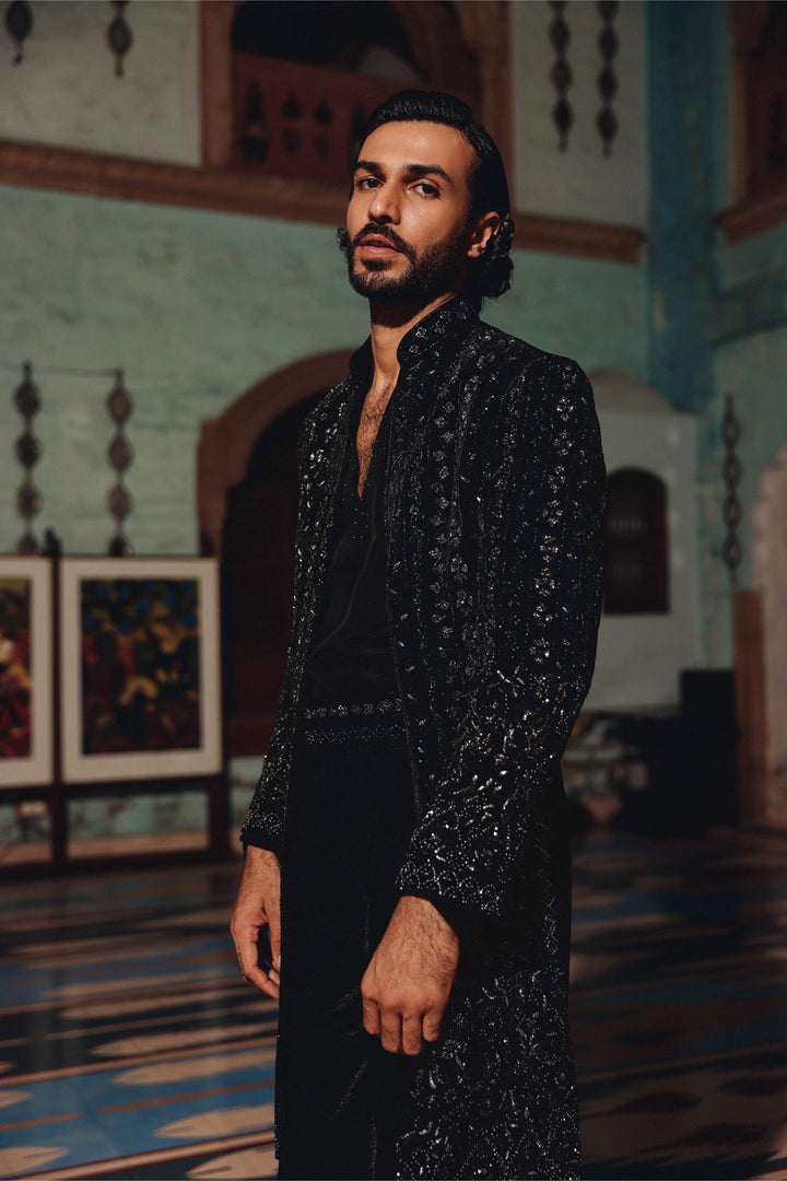 Black Bandhgala Set