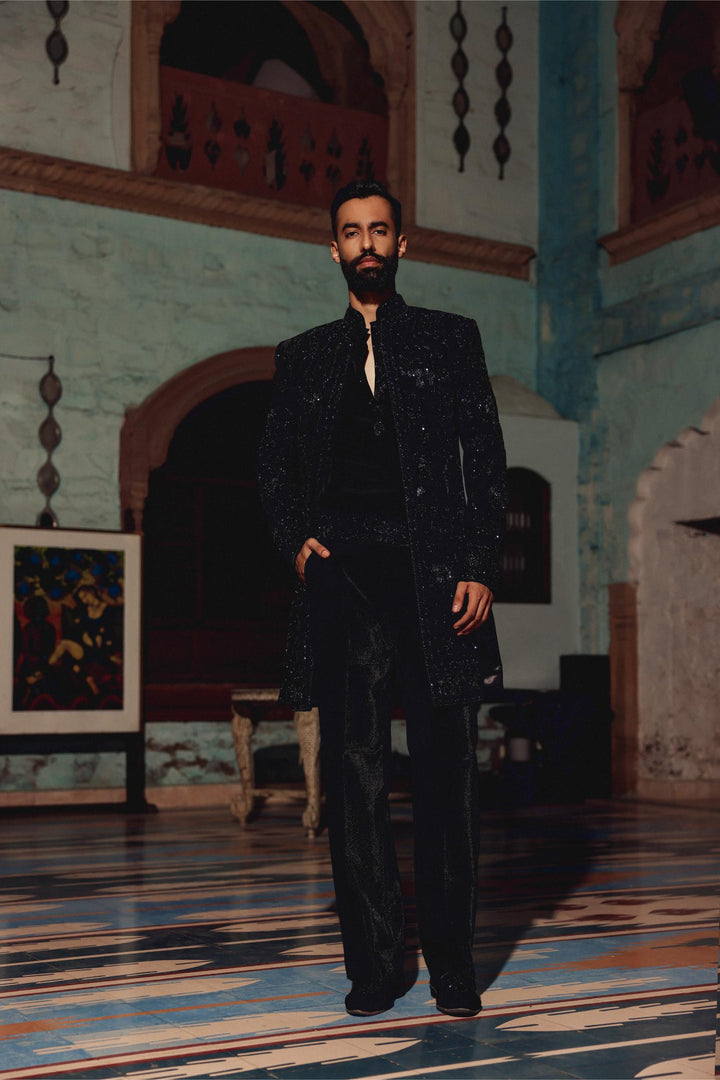Black Indo-western Set