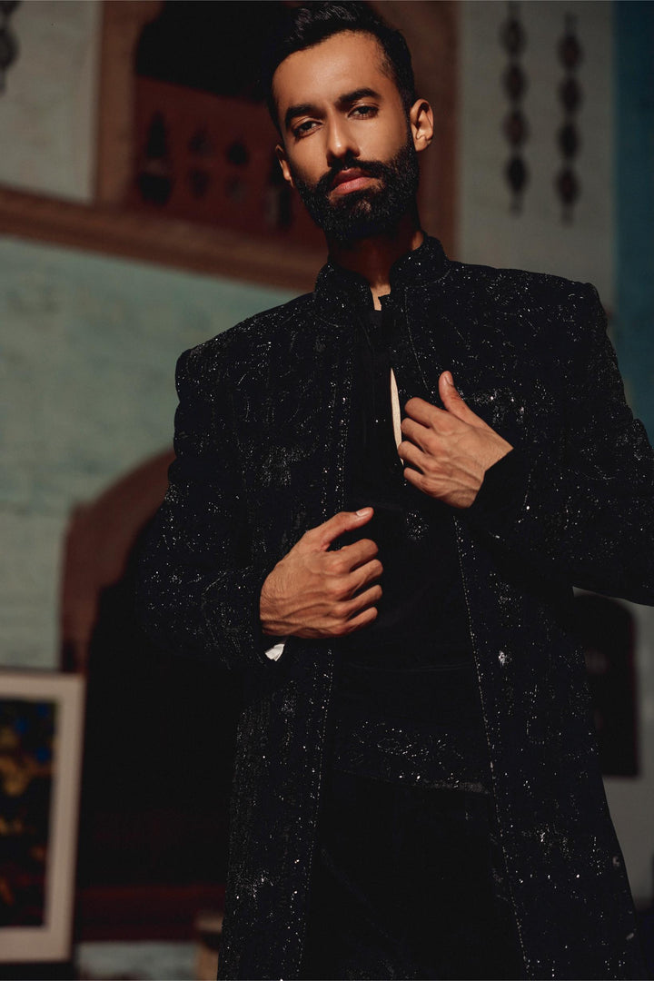 Black Indo-western Set
