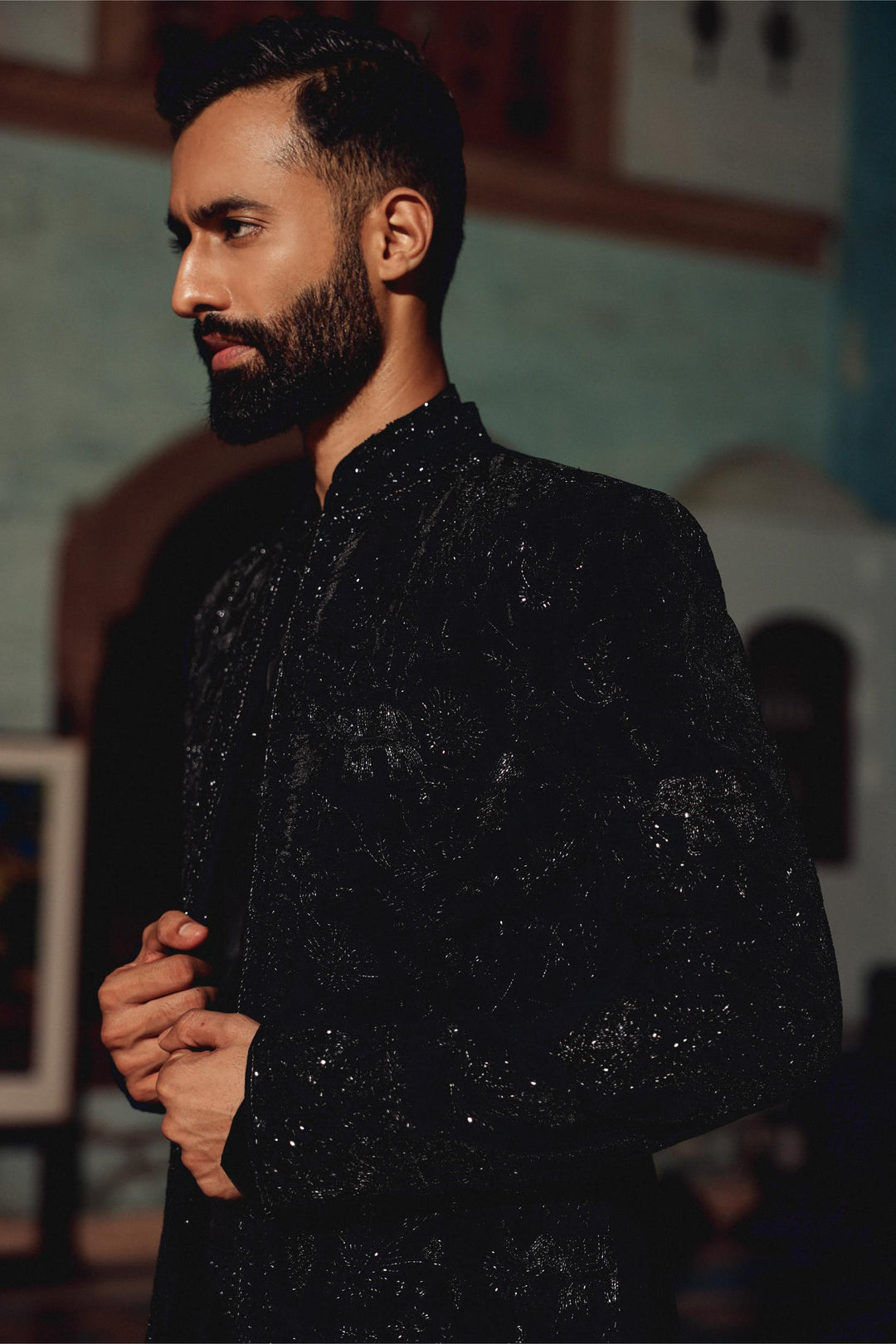Black Indo-western Set