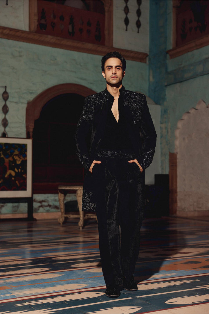 Black Indo-western Set