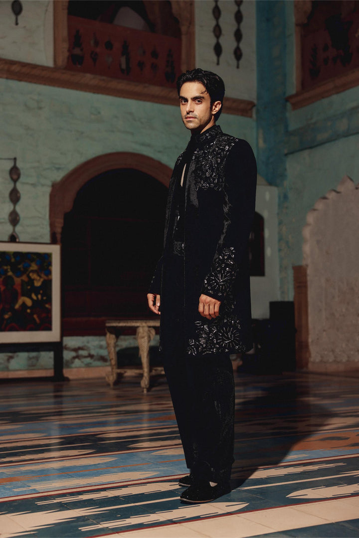 Black Indo-western Set