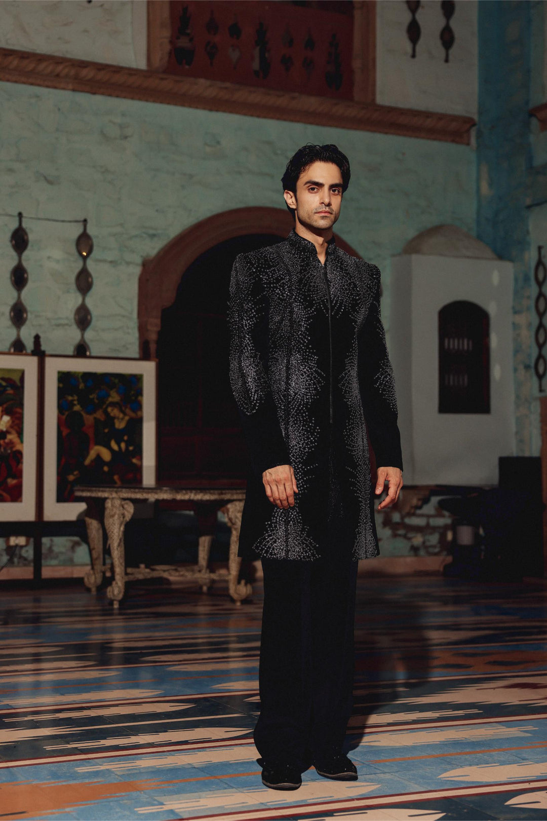 Black Indo-western Set