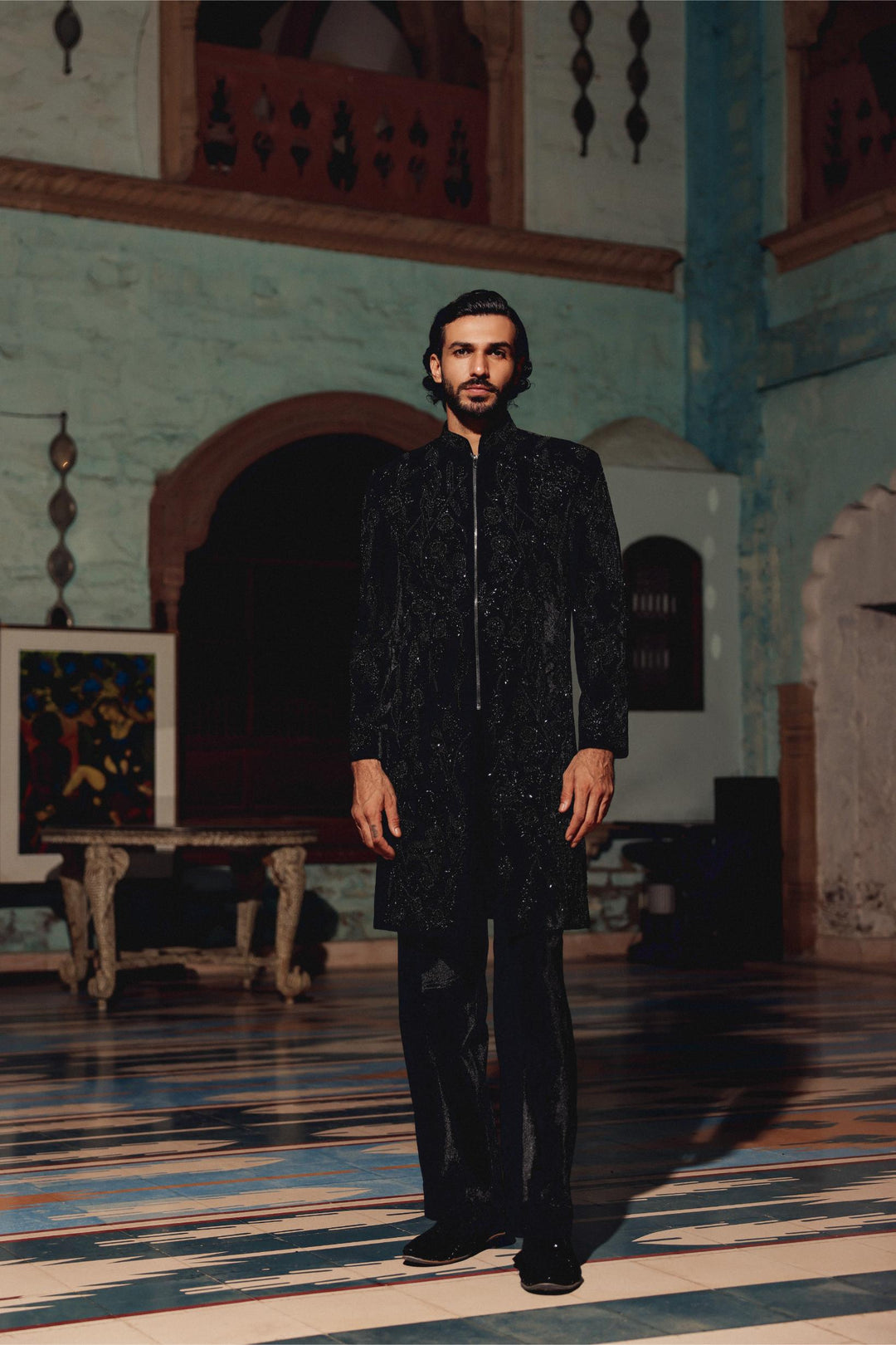 Black Indo-western Set