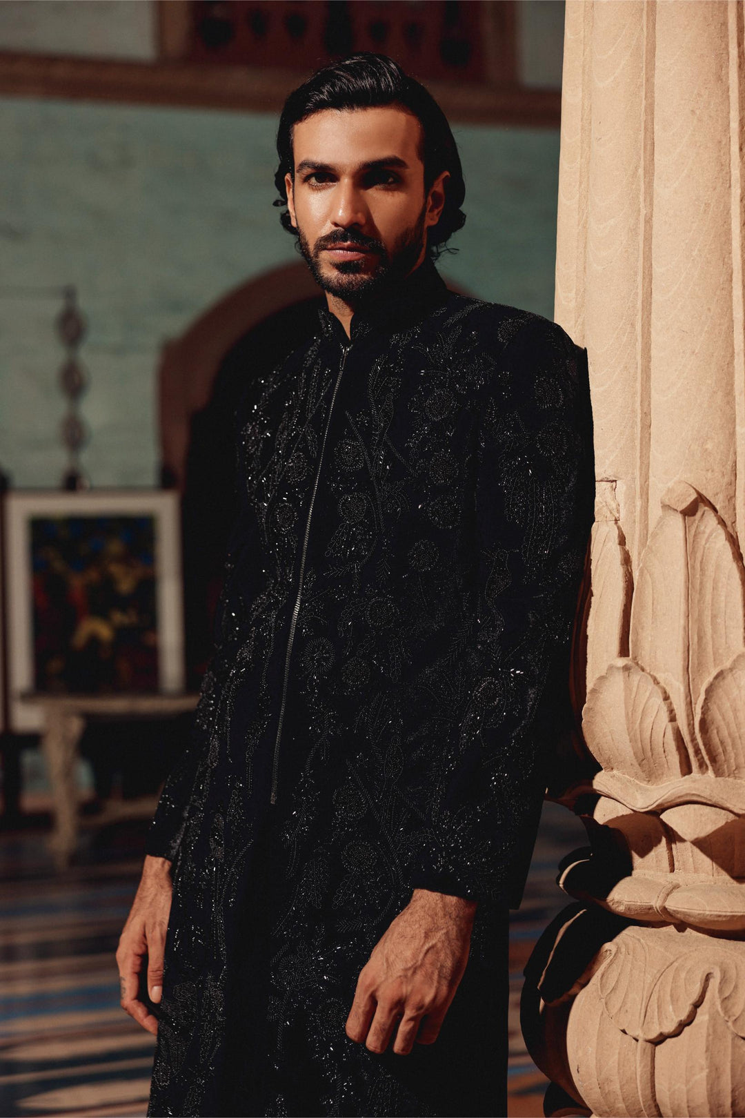 Black Indo-western Set