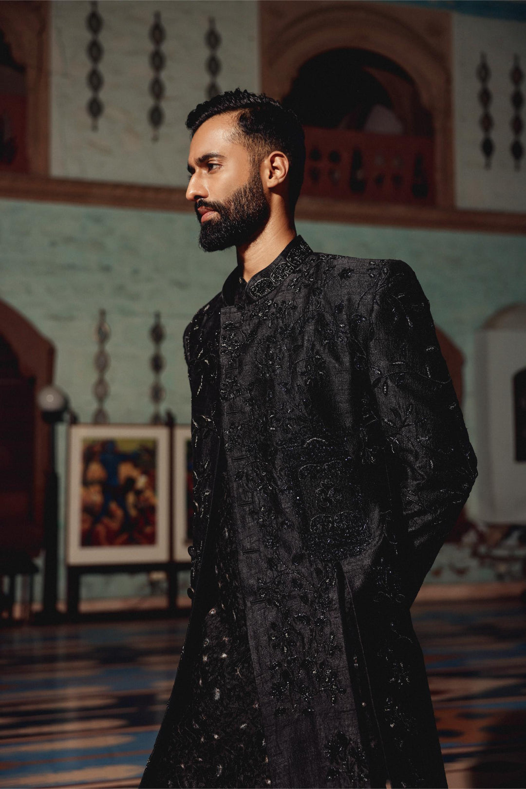Black Indo-western Set
