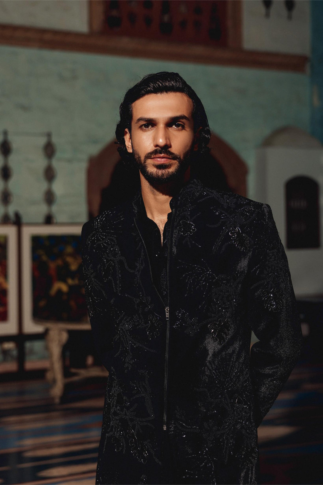 Black Indo-western Set