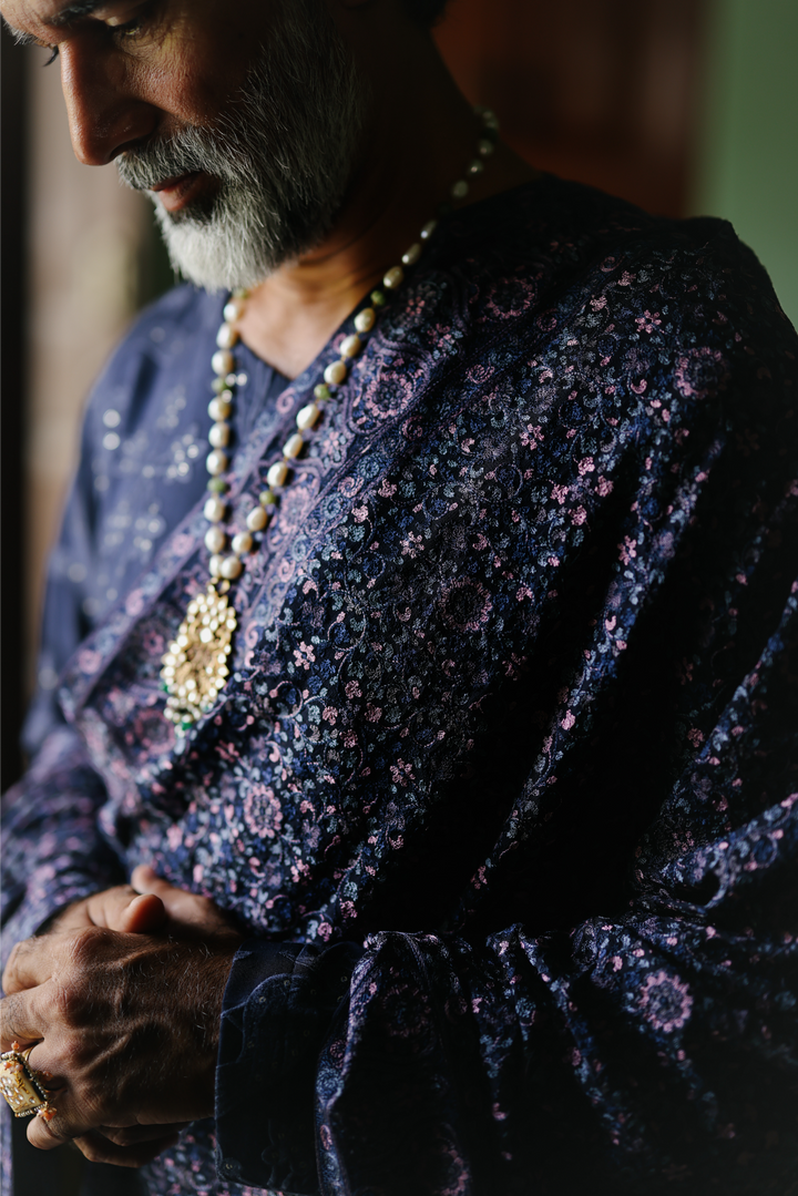 Navy Achkan Set