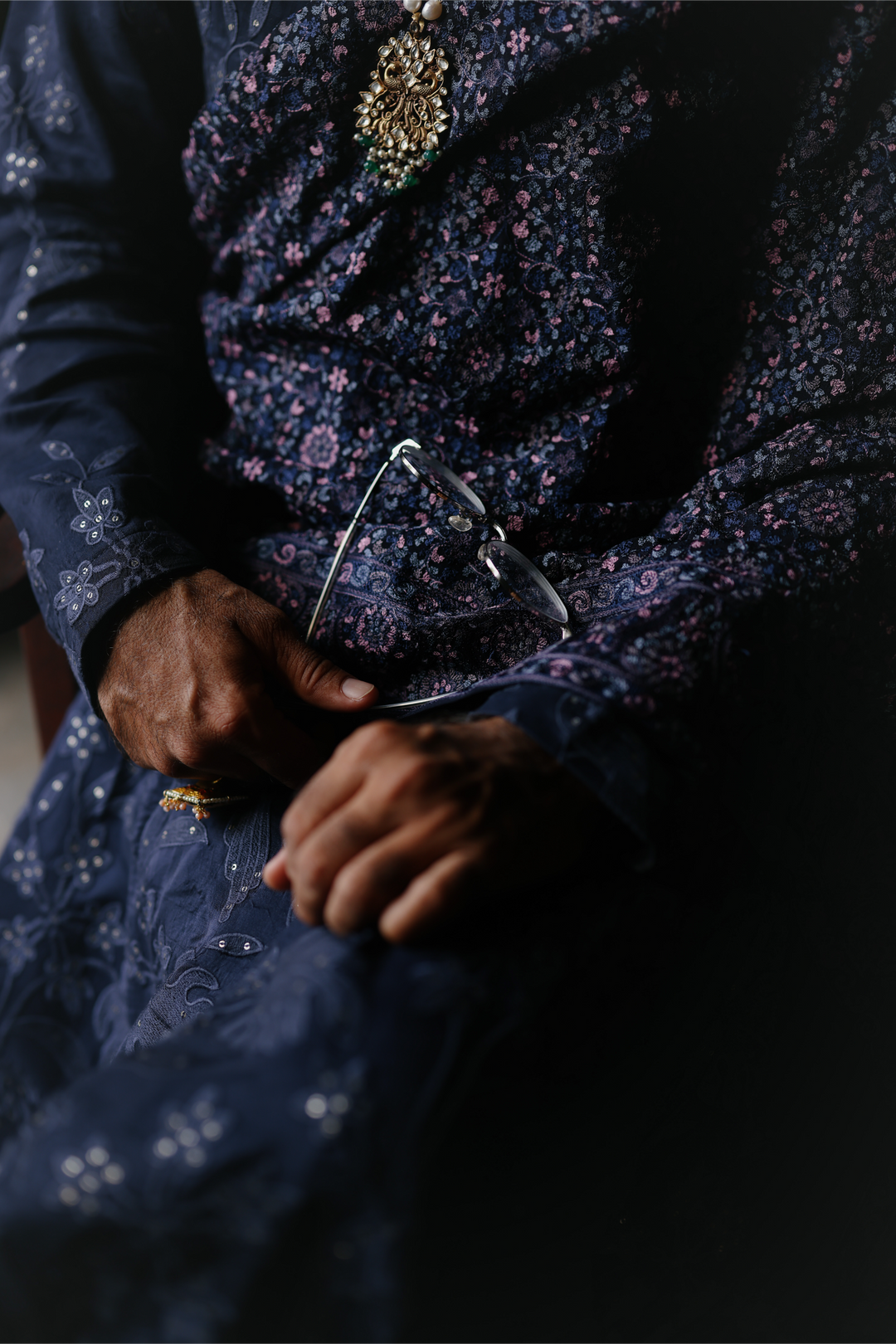 Navy Achkan Set