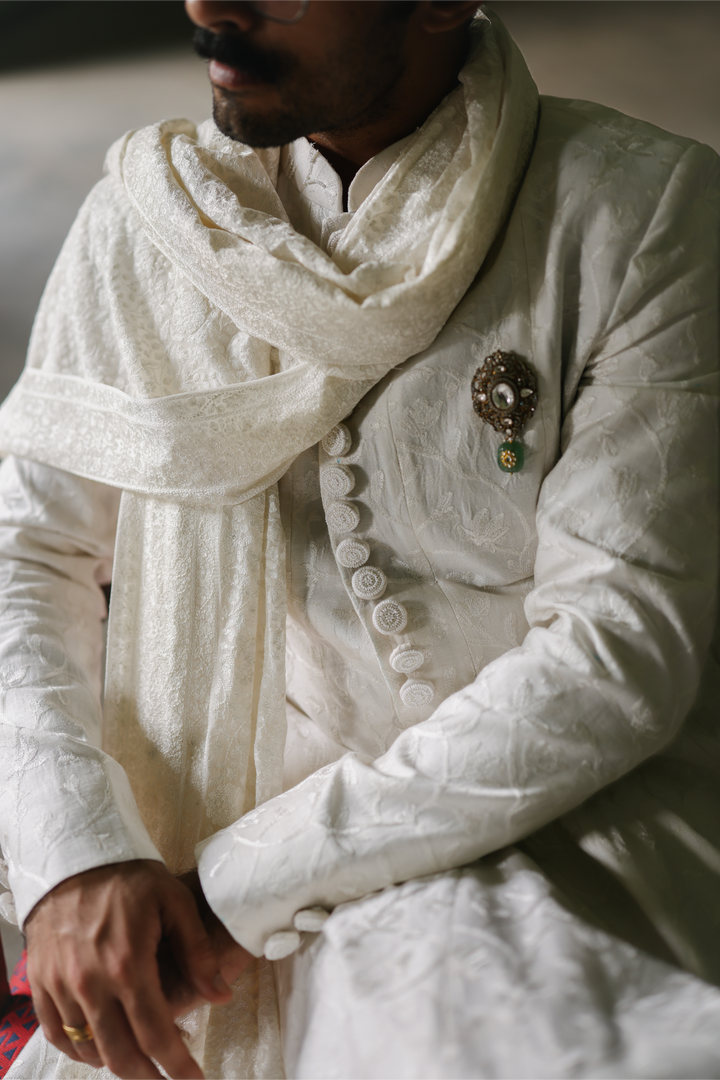 Ivory Achkan Set