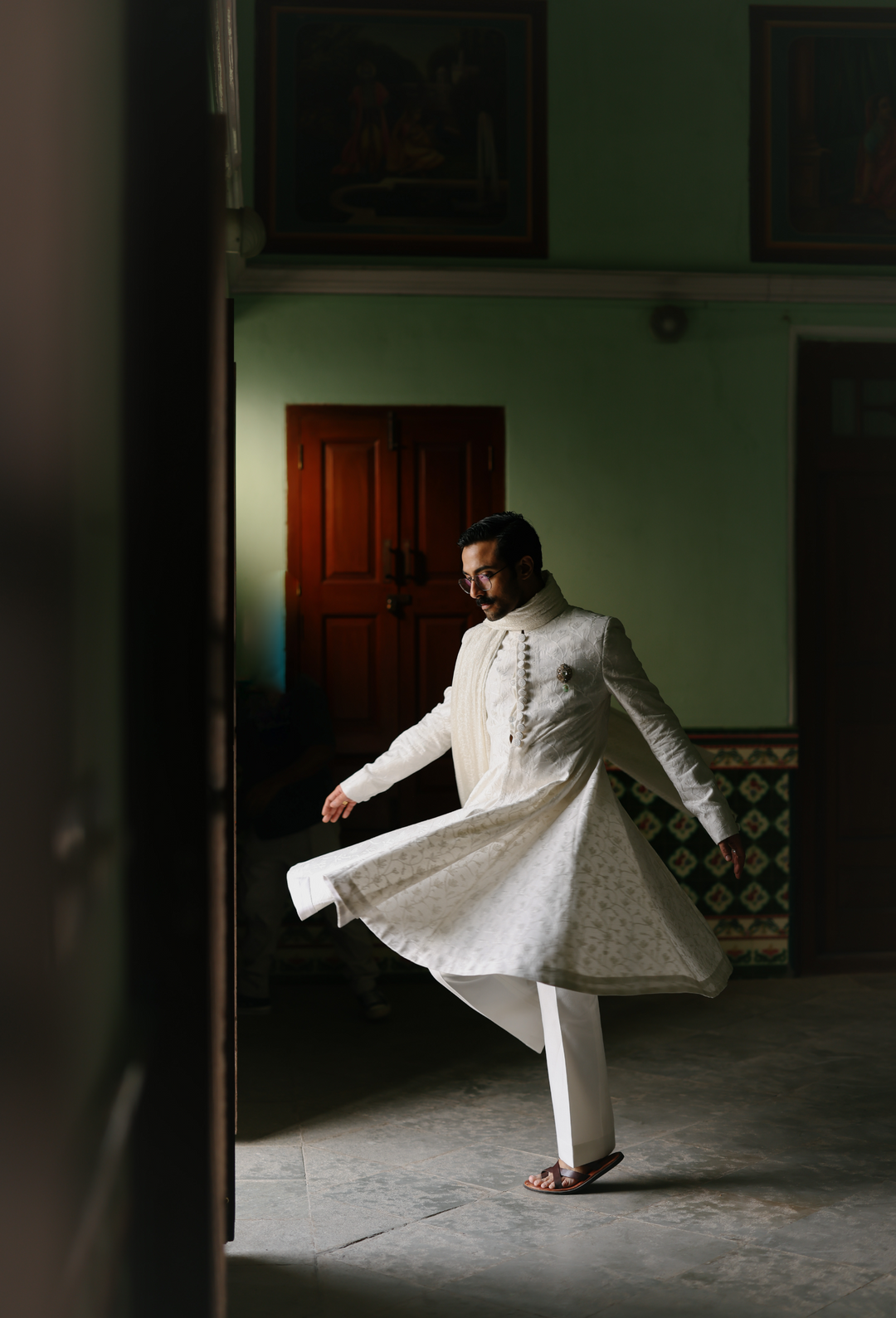 Ivory Achkan Set
