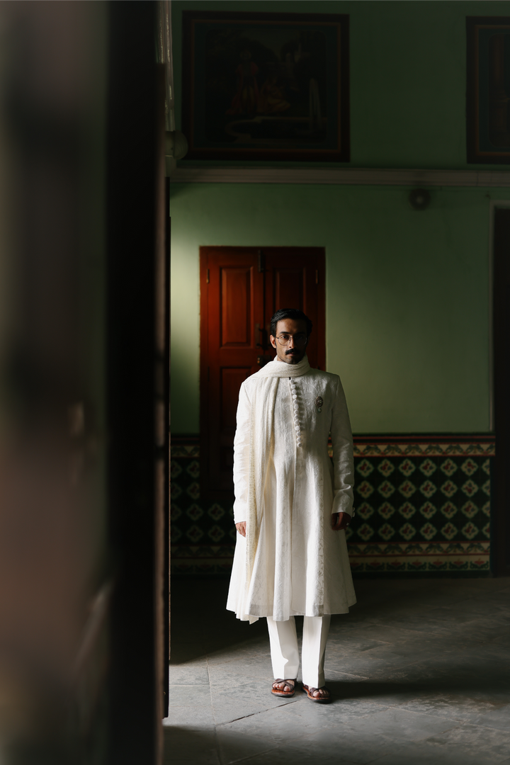 Ivory Achkan Set