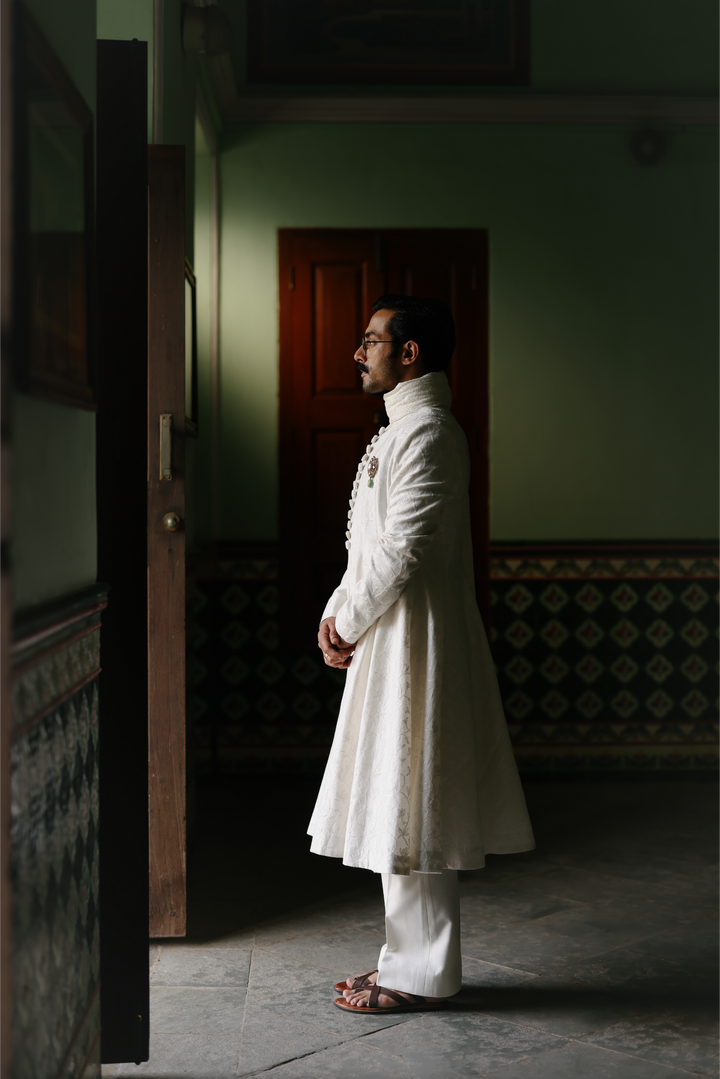 Ivory Achkan Set