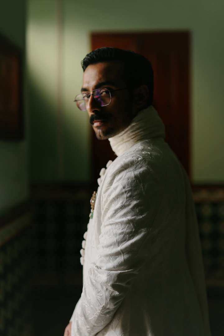 Ivory Achkan Set